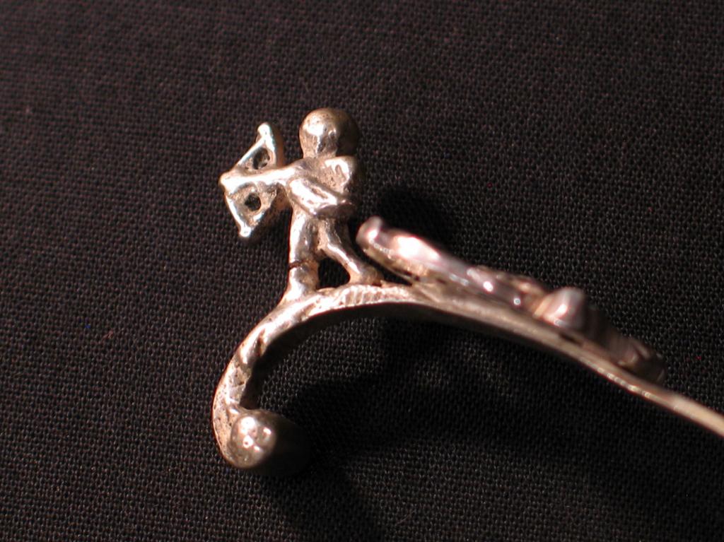 Roomlepel met amor, antiek zilver  1800. 1557, Ophalen of Verzenden, Zilver