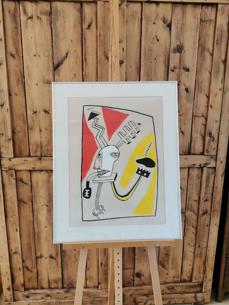 Abstracte zeefdruk. (gesigneerd en genummerd), Ophalen