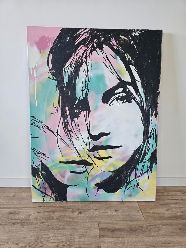 Mooi schilderij vrouwen gezichten, Antiek en Kunst, Kunst | Schilderijen | Abstract, Ophalen