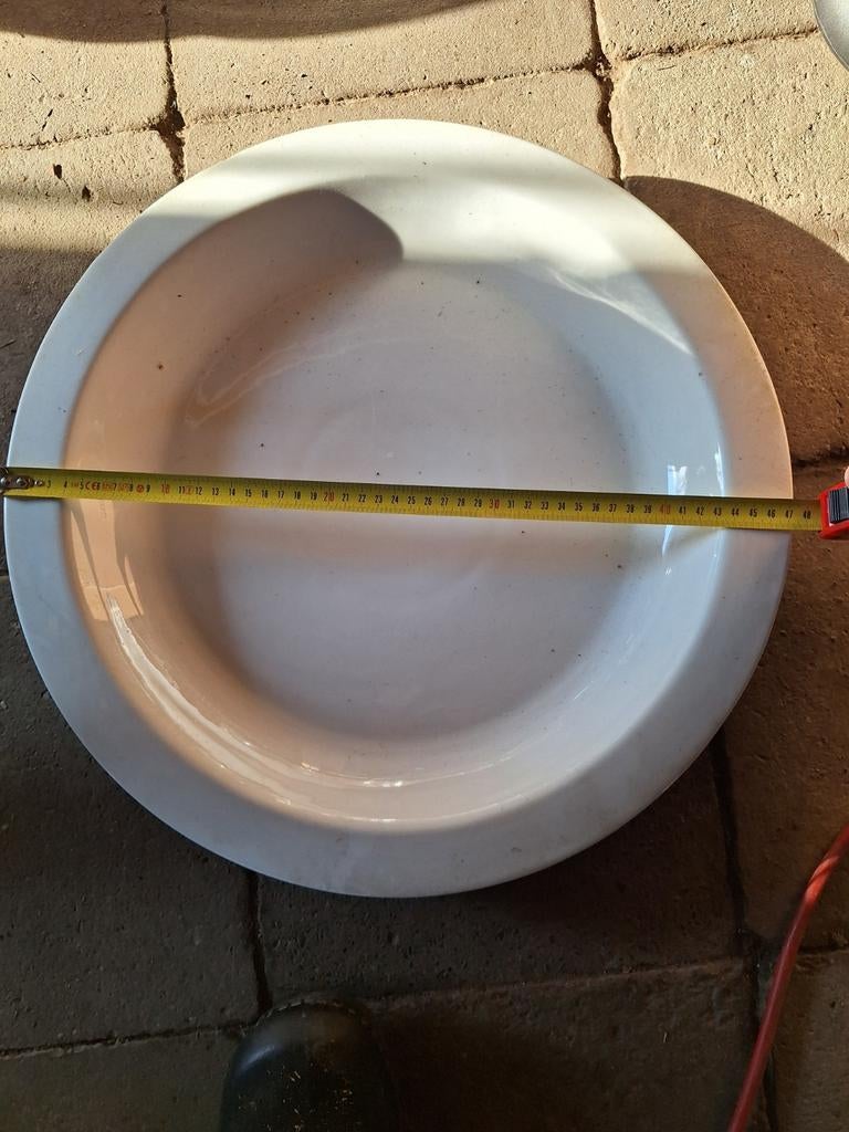 Grote witte catering schaal - Intermezzo glazen schalen, Ophalen, Gebruikt, Porselein of Keramiek, Schaal