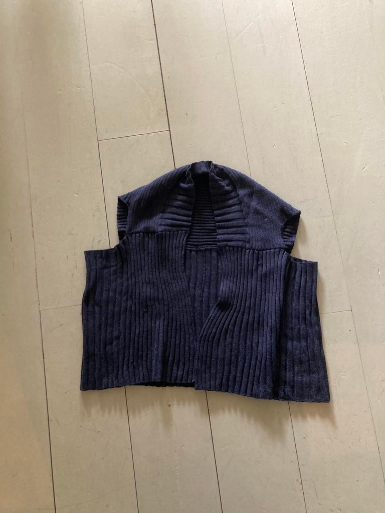Gilet, gebreid, Kleding | Dames, Ophalen of Verzenden, Zo goed als nieuw, Maat 46/48 (XL) of groter, Blauw