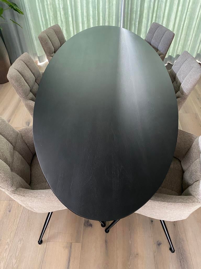 Nieuwe Ovaal mango houten tafel, Huis en Inrichting, Ophalen, 100 tot 150 cm, Ovaal, Nieuw