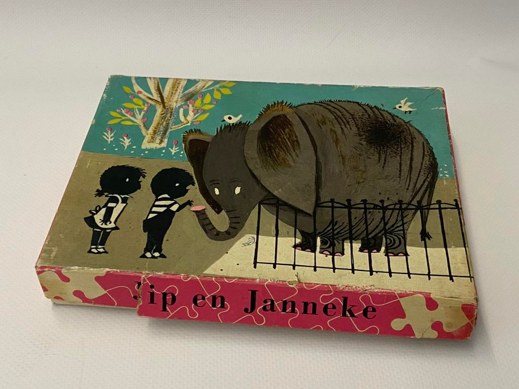 Houten Jip en Janneke puzzel nummer 3 In de Dierentuin, Ophalen of Verzenden, 10 tot 50 stukjes, Gebruikt, 2 tot 4 jaar