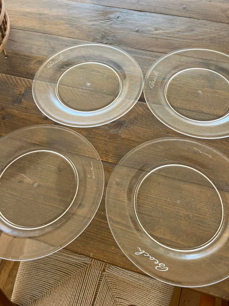 Riviera maison kunststof borden 4 stuks, Overige materialen, Gebruikt, Ophalen of Verzenden, Bord(en)