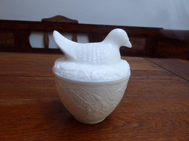 Opaline deksel potje met vogel, Avon, Ophalen of Verzenden