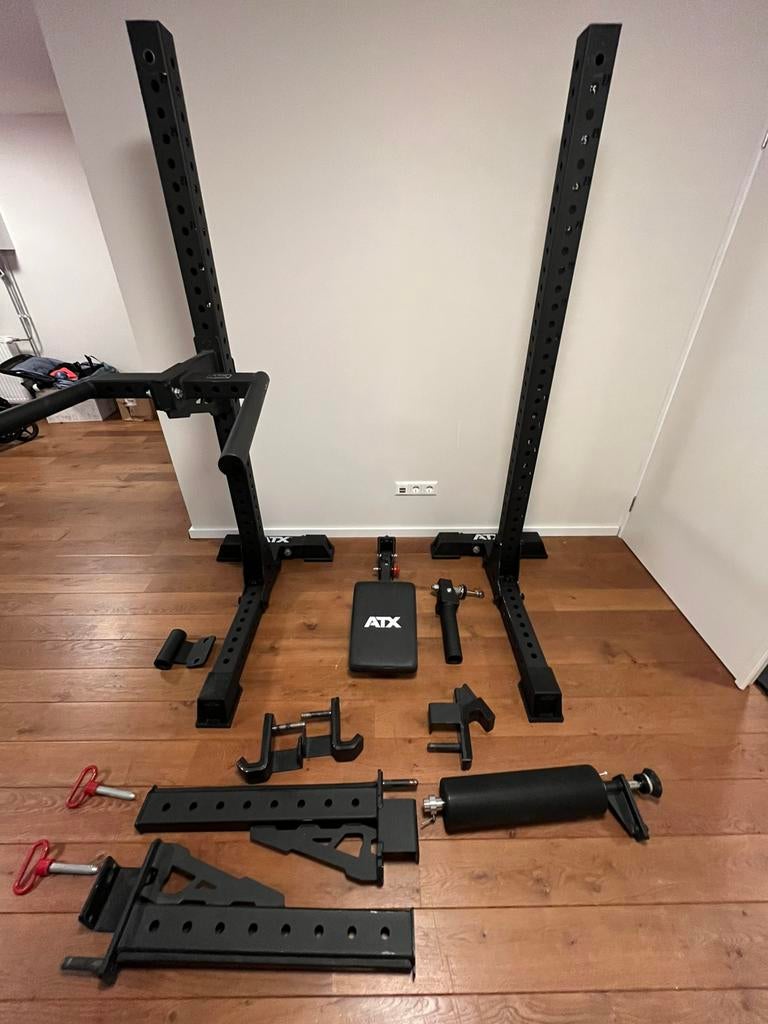 ATX 800 squat stands + toebehoren, Ophalen, Zo goed als nieuw, Krachtstation