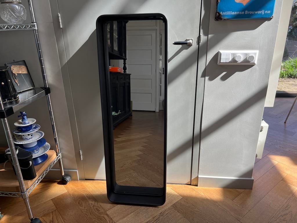 Industriële spiegel - Zwart metaal - 120 x 40 cm, Minder dan 50 cm, Verzenden, 100 tot 150 cm, Zo goed als nieuw