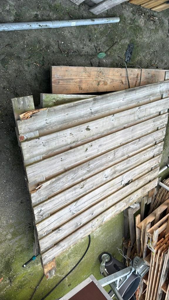 Schuttingen, Tuin en Terras, Ophalen, 6 meter of meer, Hout, 1 tot 2 meter