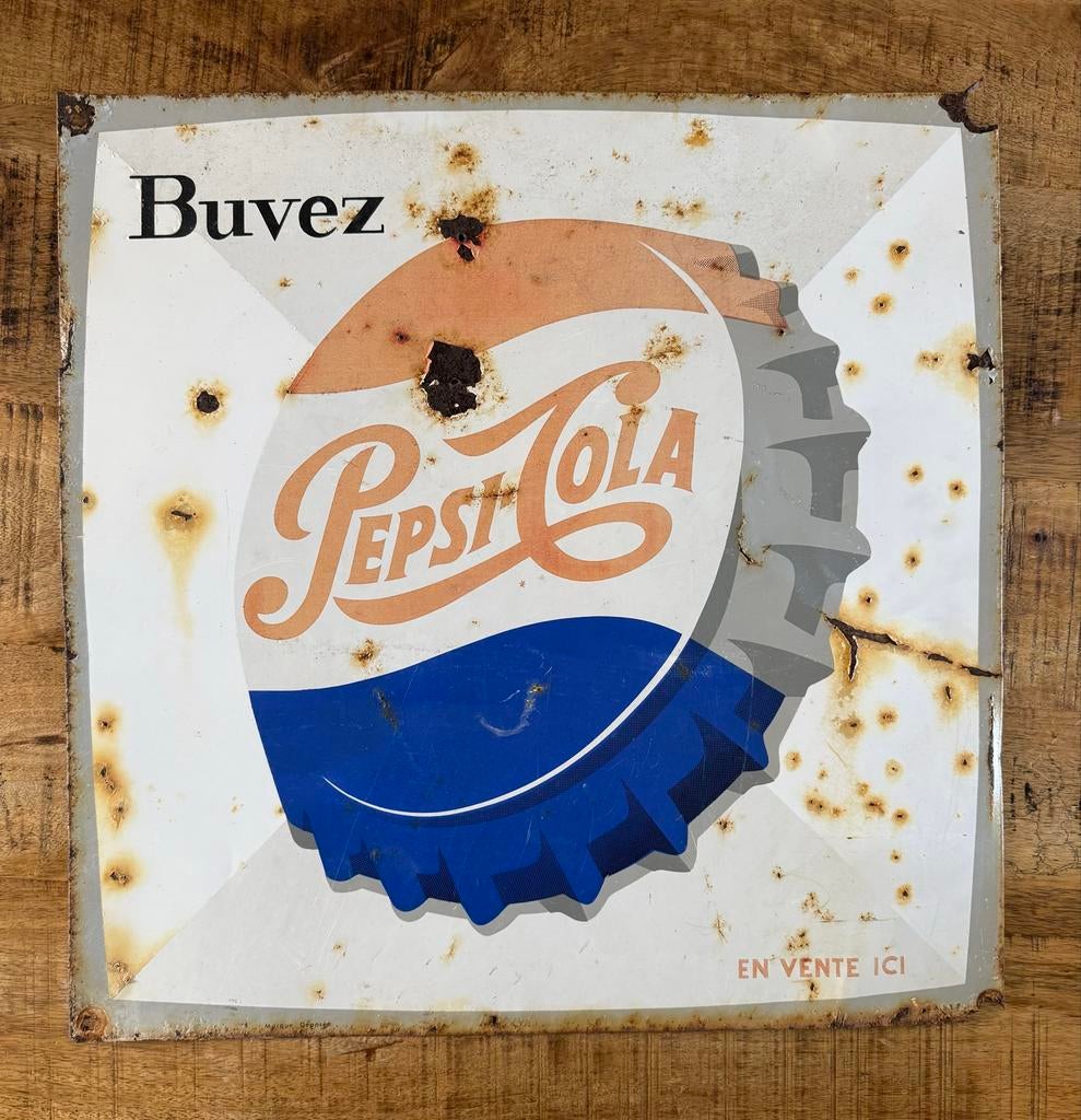 Oud Reclamebord Pepsi-Cola, Ophalen of Verzenden, Reclamebord