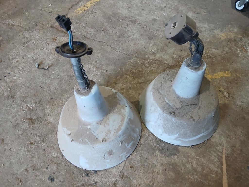 4 industriële lampen / antiek, Ophalen of Verzenden, Gebruikt, Metaal, Minder dan 50 cm