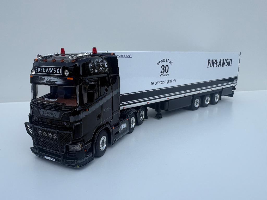 WSI SCANIA  S HIGHLINE  6X2 + REEFER TRAILER POPLAWSKI, Ophalen of Verzenden, Nieuw, Bus of Vrachtwagen, Wsi