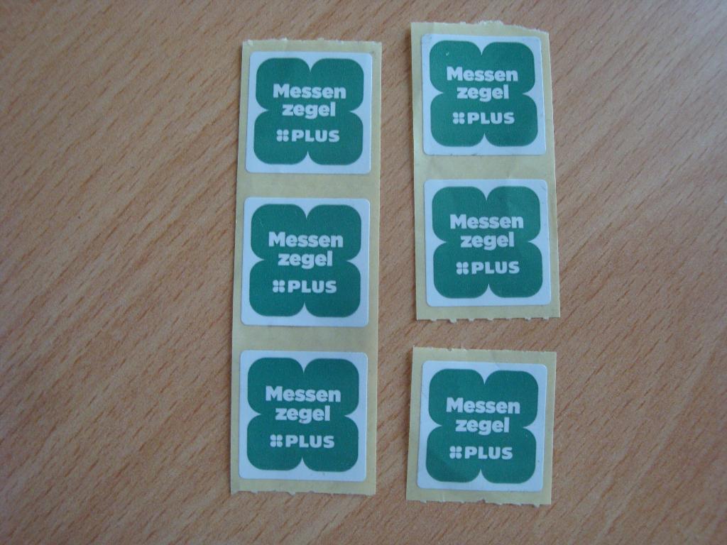 Plus messenzegels zegels 6 stuks, Hobby en Vrije tijd, Ophalen of Verzenden, Winkel, Super of Benzinepomp, Zegels, Bonnen of Punten