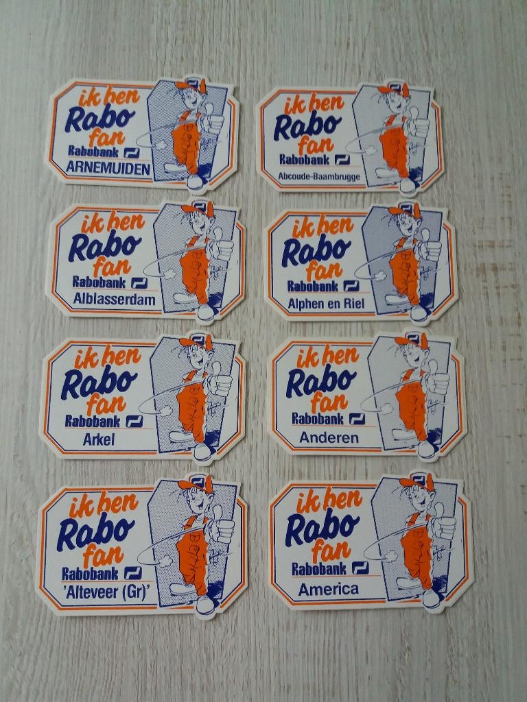 152 stickers ik ben Rabo fan, Ophalen of Verzenden, Zo goed als nieuw, Bedrijf of Vereniging