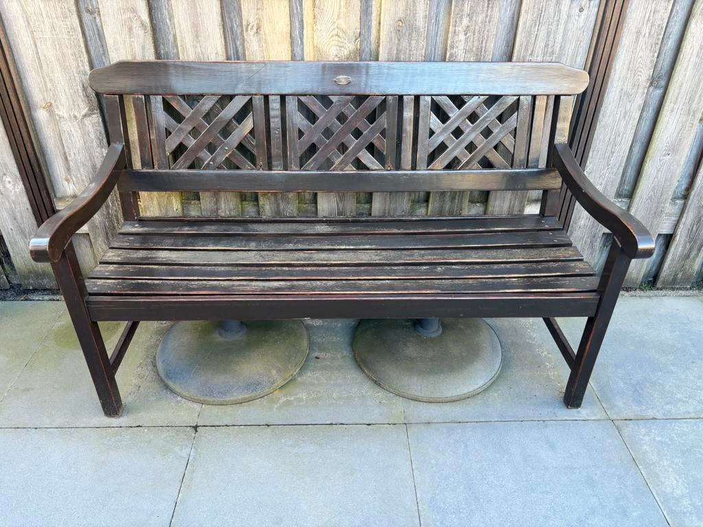 Teak houten tuinbank oxford 140cm, Tuin en Terras, Tuinbanken, Ophalen, Gebruikt, Hout