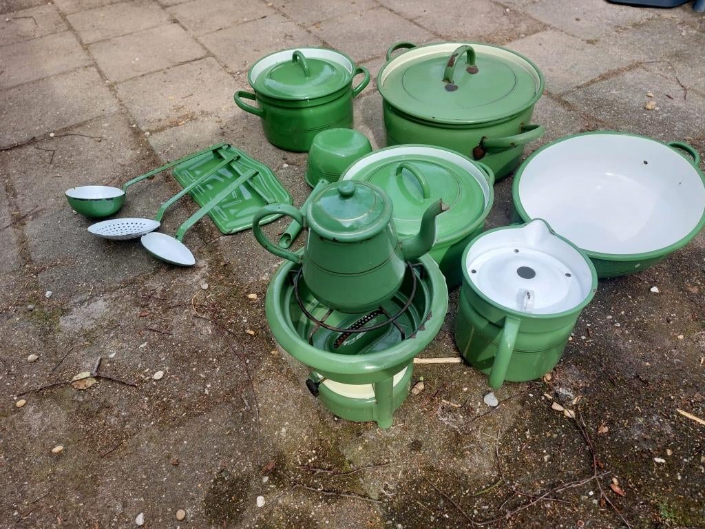 emaille keuken set, Ophalen