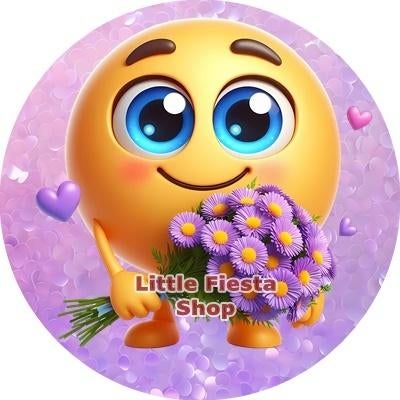 L1194 icing frosting emoji 19cm eetbare taart print top, Ophalen of Verzenden, Nieuw, Taarten, Versiering