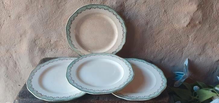 Set (4) dessertbordjes Longwy TRIANON, Antiek en Kunst, Antiek | Servies los, Ophalen of Verzenden