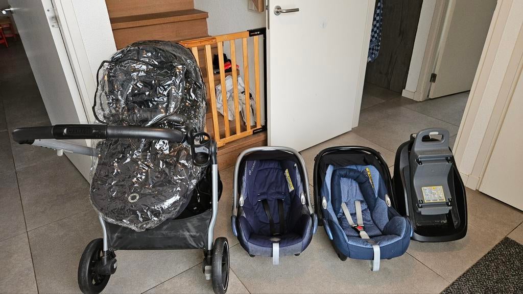 Maxi-Cosi kinderwagen + 2 autostoeltjes + Isofix, Ophalen, Gebruikt, 0 t/m 18 kg, Maxi-Cosi