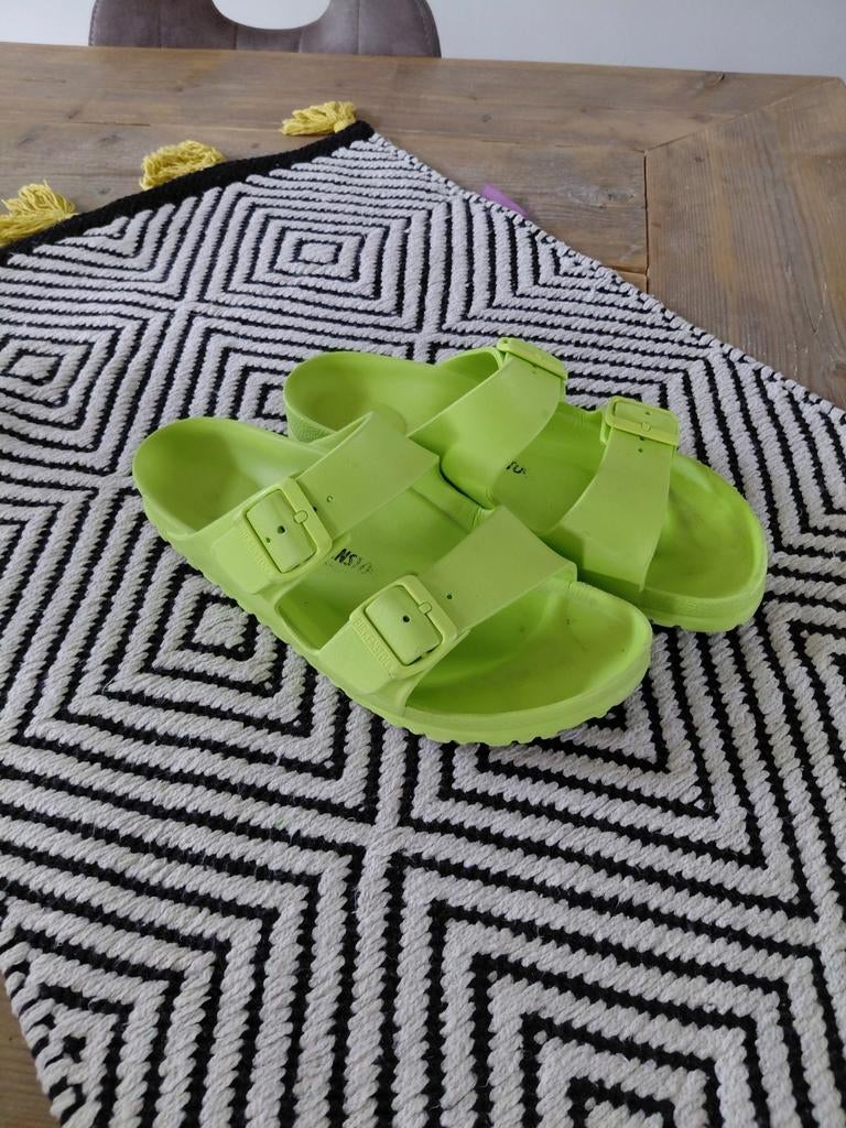 Birkenstock Arizona Limegroen Maat 40, Slippers, Ophalen of Verzenden, Zo goed als nieuw, Groen