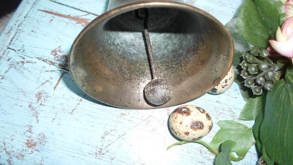 BRONSEN KLOK BEL MET KLEPEL., Antiek en Kunst, Antiek | Koper en Brons, Ophalen of Verzenden, Brons