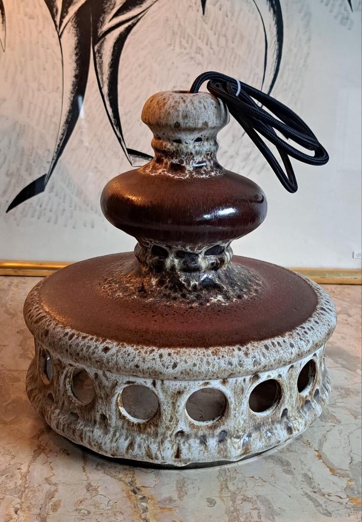 Vintage fat lava hanglamp West Germany nieuwe snoer keramiek, Antiek en Kunst, Ophalen of Verzenden