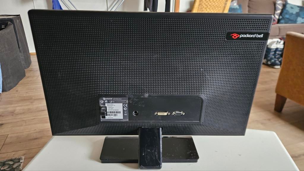 Beeldscherm met DVI en VGA aansluiting, Ophalen, Gebruikt, Packard Bell, Full HD