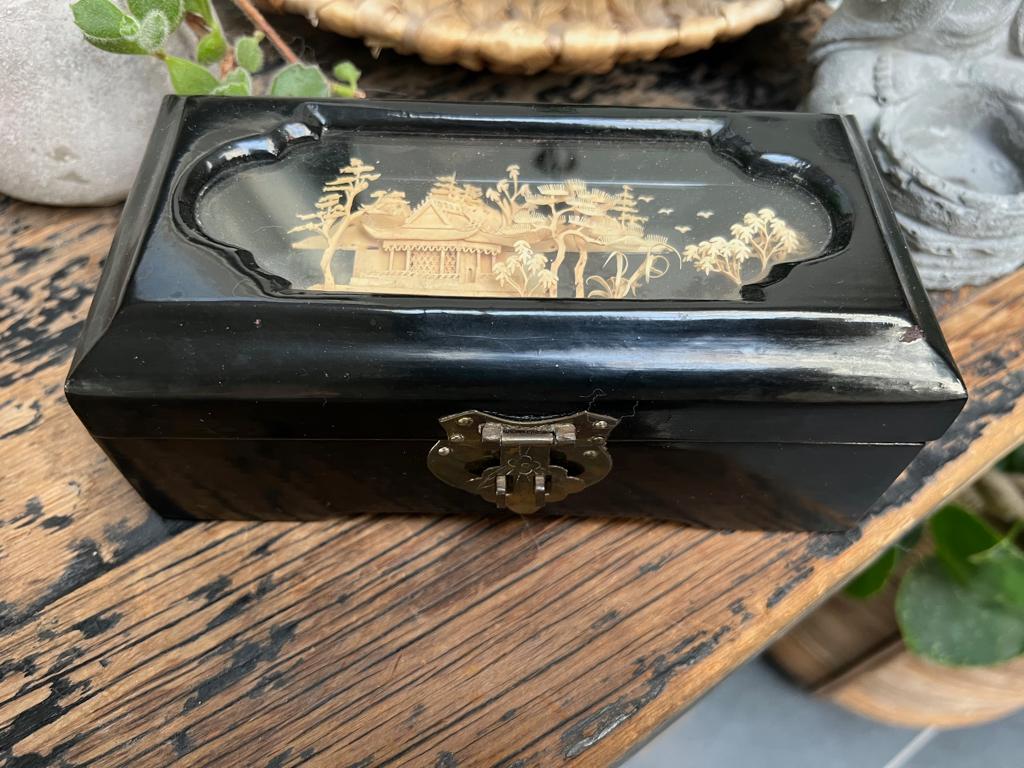 Chinees diorama sieraden kist kastje juwelendoos chinese, Antiek en Kunst, Ophalen of Verzenden