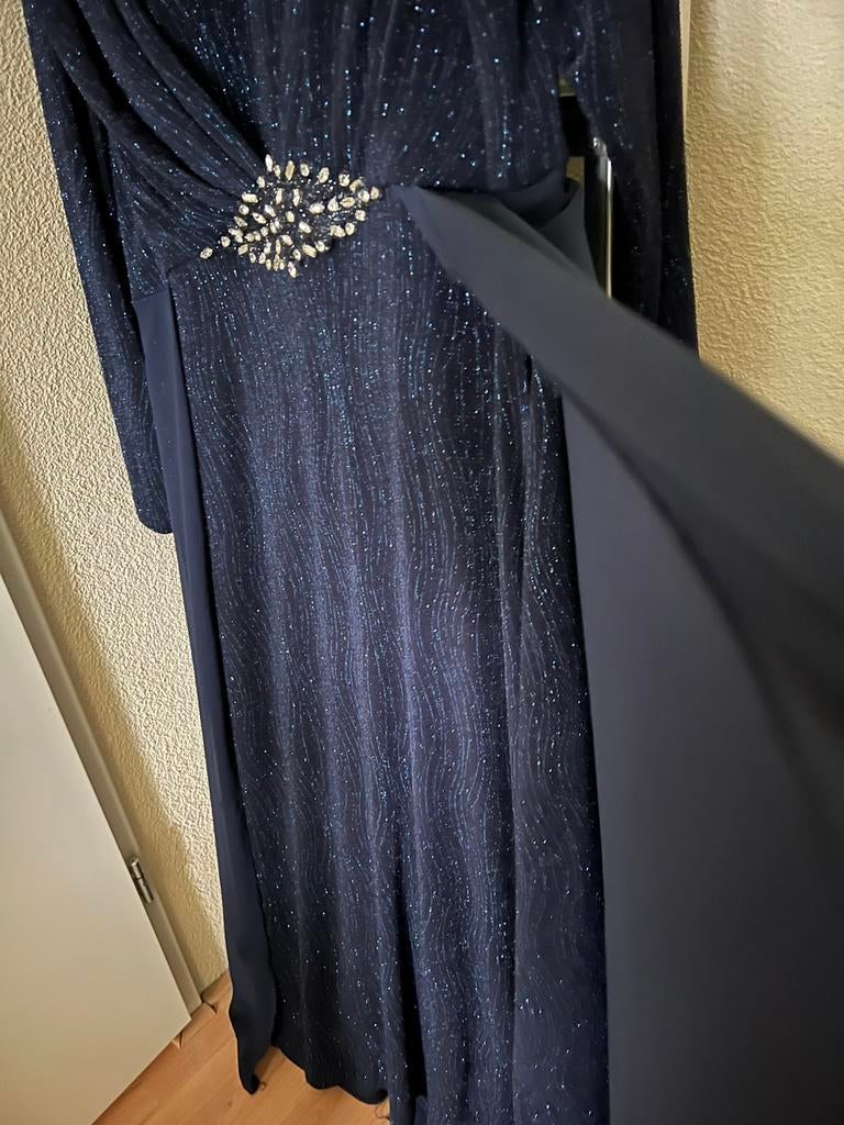 Te koop gala jurk, Galajurk, Blauw, Maat 46/48 (XL) of groter, Ophalen of Verzenden