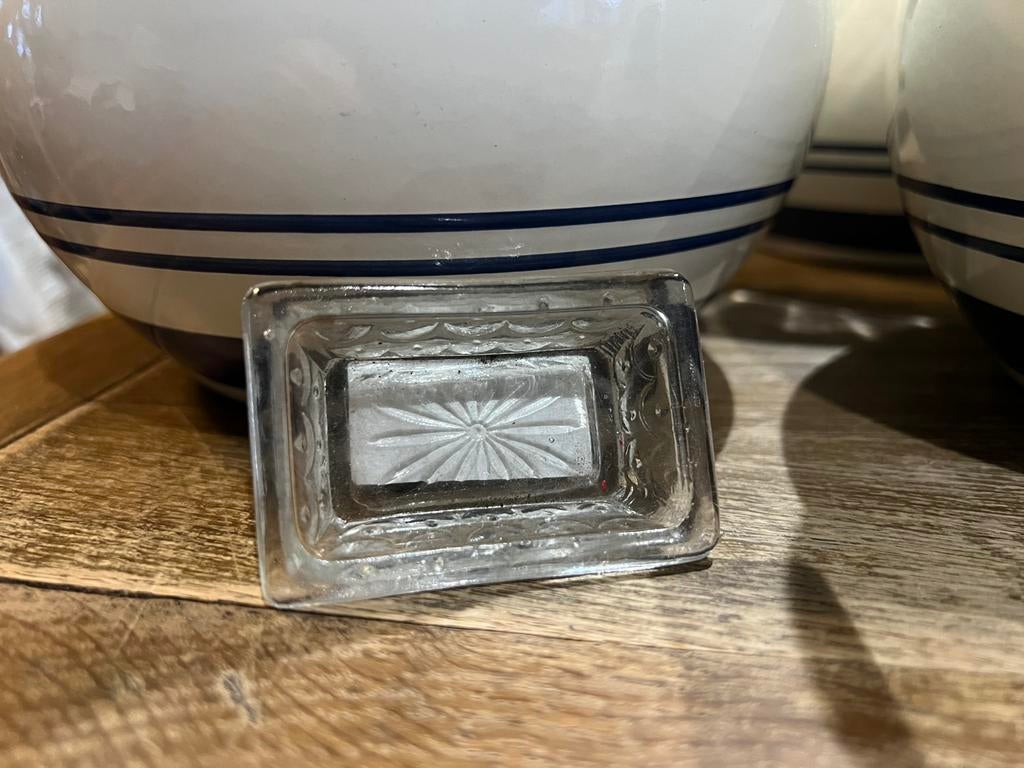 OUD KLEIN GLAZEN BAKJE VERMOEDELIJK VOOR ZOUT, Antiek en Kunst, Antiek | Keukenbenodigdheden, Ophalen of Verzenden