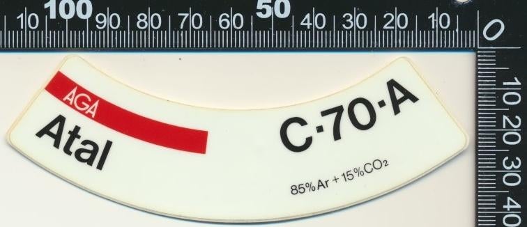 Sticker: Aga - Atal - C-70-A, Ophalen of Verzenden, Zo goed als nieuw, Bedrijf of Vereniging