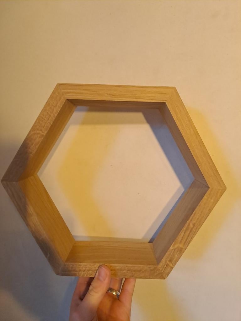 Hexagon van eikenhout, Ophalen of Verzenden