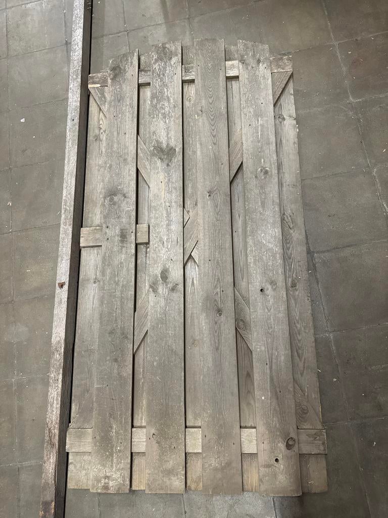 Gebruikte schuttingdeur 180x90 met paal, Tuin en Terras, Tuinpoorten, Ophalen, Gebruikt, ., Looppoort