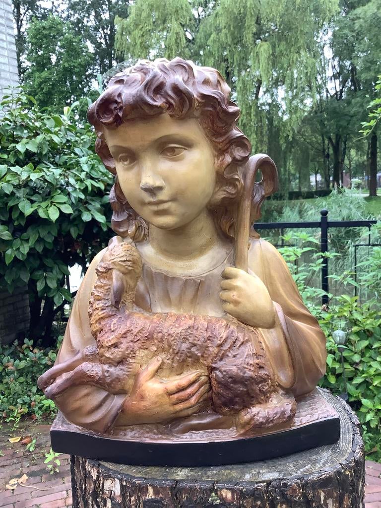 Zeldzaam gipsen kerkbeeld ❤️ Jezus de goede herder, Ophalen of Verzenden