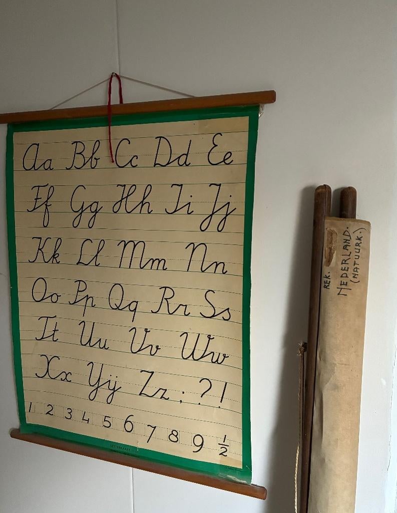 verzameling oude schoolspullen, Ophalen, Gebruikt