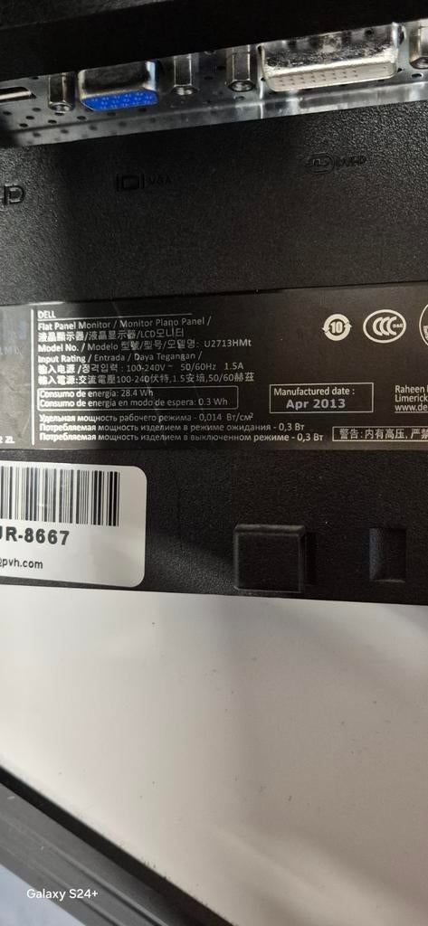 Dell monitor 27 inch  2560x1440 UltraSharp U2713HMt, Gebruikt, IPS, Dell, HDMI