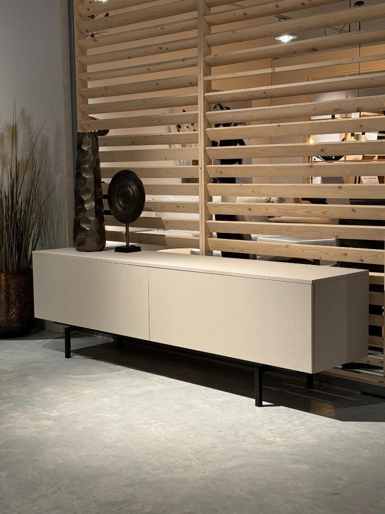 tv dressoir taupe 200cm zwevend of staand eiken fineer, Ophalen, 150 tot 200 cm, Eikenhout, Hotel chique