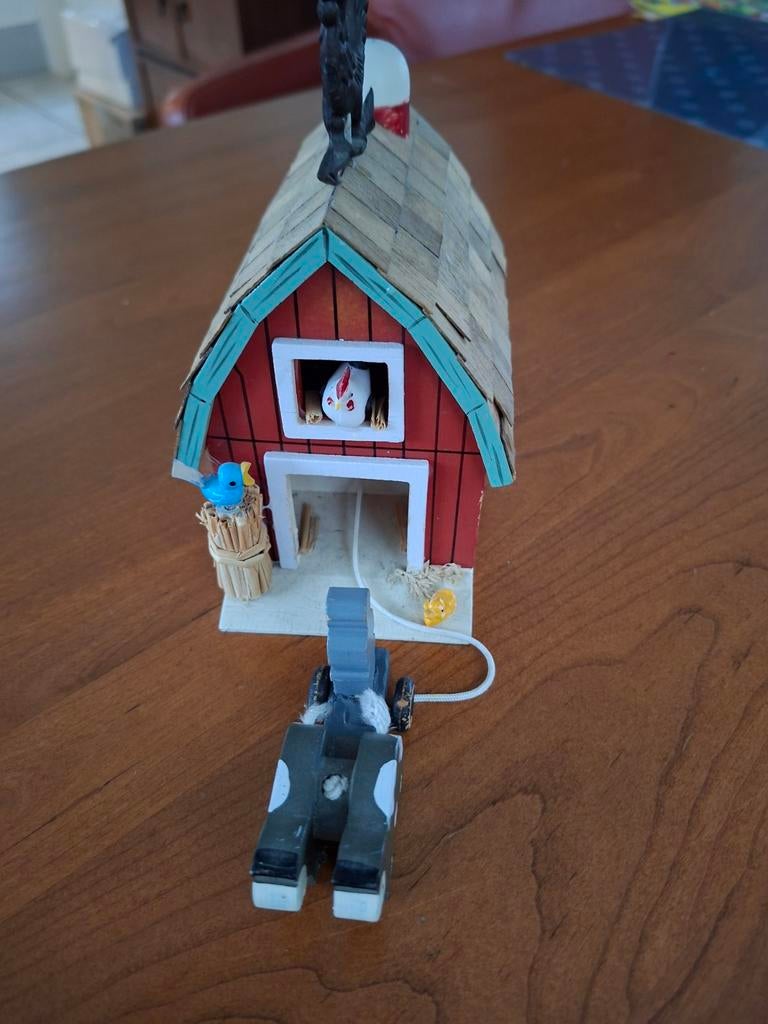 Antieke speeldoos boerderij Enesco., Ophalen