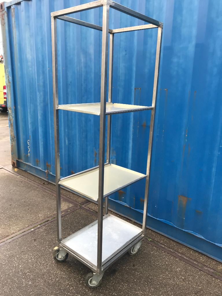 RVS regaalwagen , rvs dienbladen trolley , Bakkers bakplaten, Huis en Inrichting, Keuken | Keukenbenodigdheden, Gebruikt, Ophalen of Verzenden