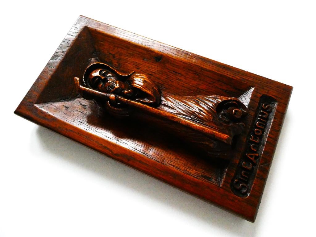 Wandbeeld beeld De Heilige Antonius / varken kluizenaarsstaf, Ophalen of Verzenden