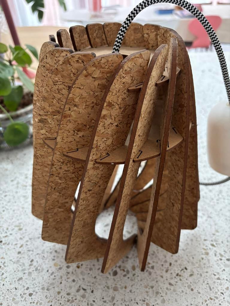 Hanglamp van kurk, Ophalen of Verzenden, Zo goed als nieuw, Overige materialen, Minder dan 50 cm