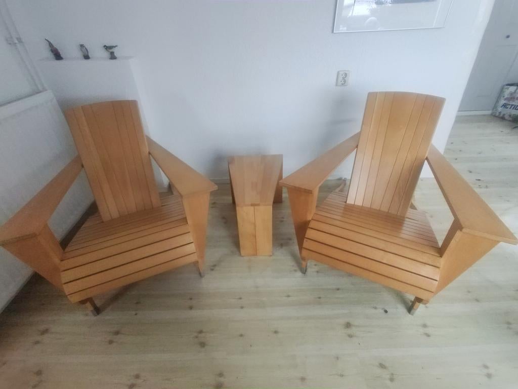 2 fauteuils met bijzet tafeltje van Wim Mulder, Ophalen, Zo goed als nieuw