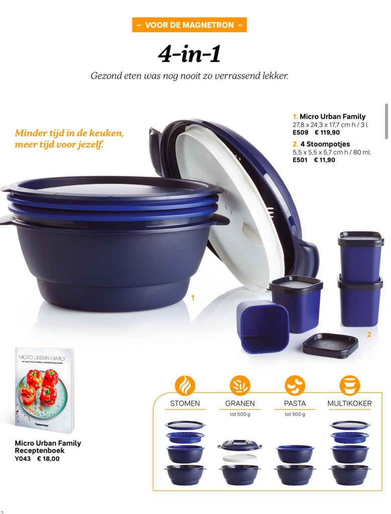 Nieuwe tupperware urban family, Ophalen of Verzenden, Nieuw, Blauw, Overige typen