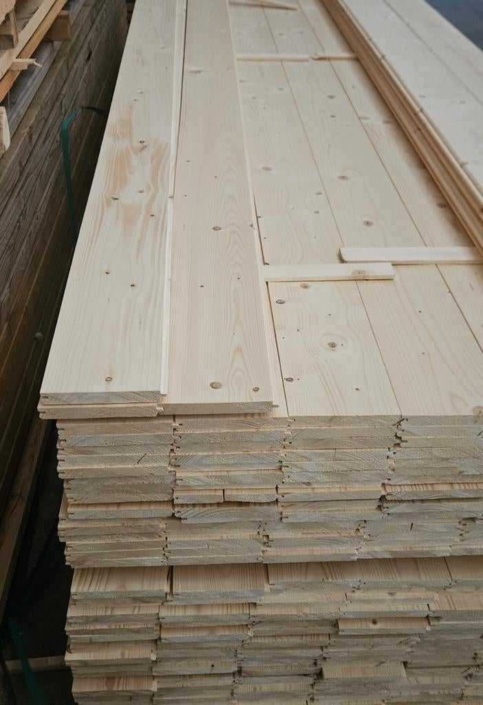 Te koop vuren velling delen groef en veer dakbeschot 18x150m, Ophalen, Nieuw, 250 cm of meer, Planken