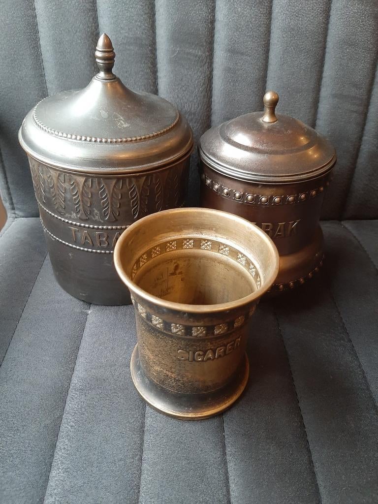 Koperen tabak potten., Antiek en Kunst, Ophalen