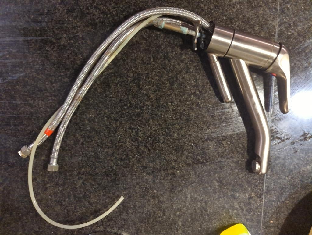 Keukenkraan damixa met zeepdispenser - Nieuwstaat, Ophalen of Verzenden, Zo goed als nieuw, Rvs, Kraan