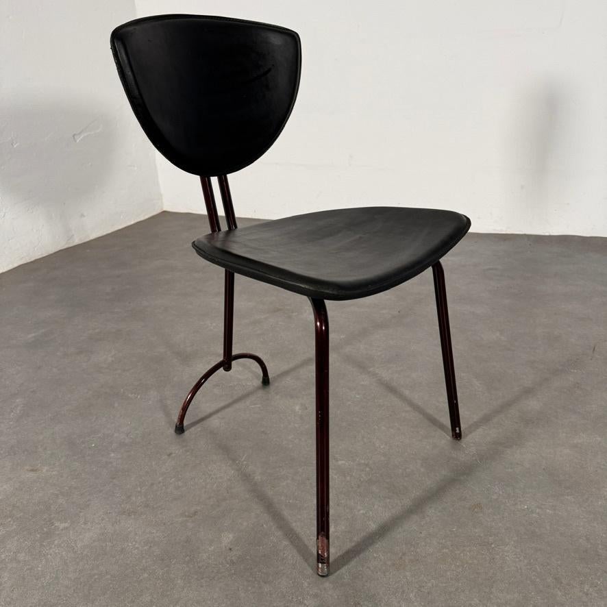 Aparte stoel met leren bekleding., Antiek en Kunst, Ophalen of Verzenden