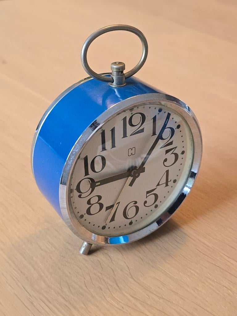 New old stock Vintage antieke blauwe HEMA wekker €20, Ophalen of Verzenden