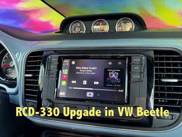 VW Rcd 330 Upgrade VW Beetle , Tiguan , Touran ( OEM ), Rcd 330 Upgrade, Inbouw mogelijk, Ophalen of Verzenden, Zo goed als nieuw