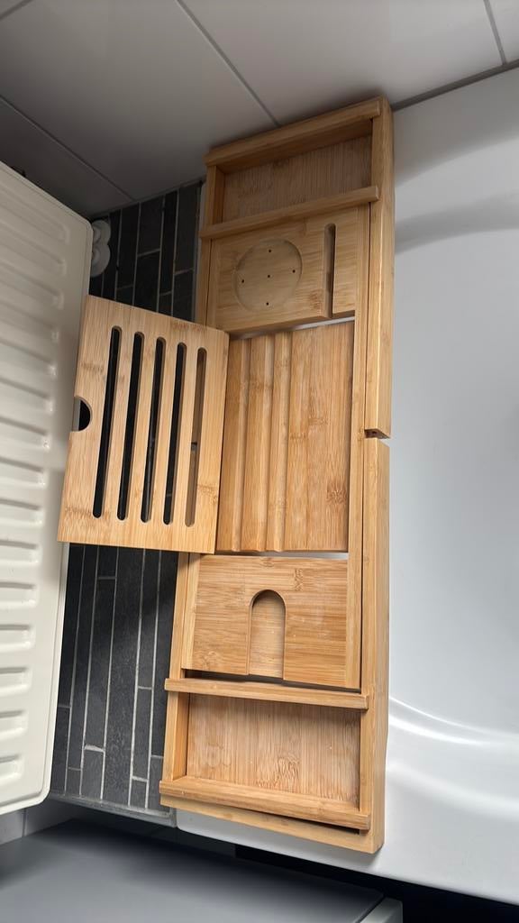 Bamboo badplank, Huis en Inrichting, Badkamer | Badtextiel en Accessoires, Ophalen, Zo goed als nieuw, Bruin, Overige typen
