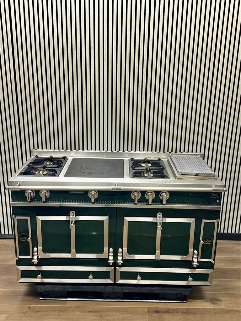 Luxe Fornuis La Cornue Chateau Groen 5 pits + Grill 150 cm, Witgoed en Apparatuur, Fornuizen, Zo goed als nieuw, Vrijstaand, Gas